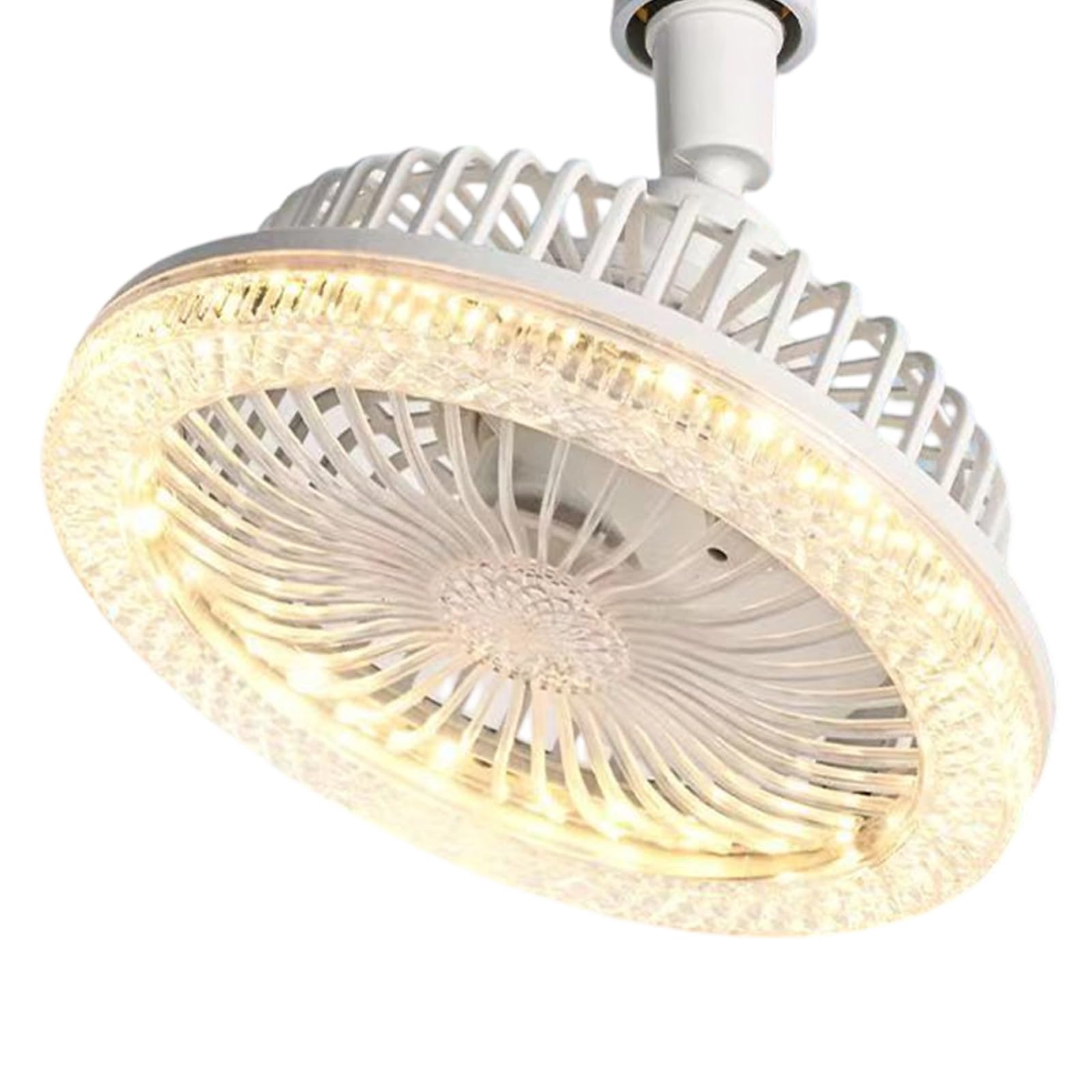 Elnwnnkc Modern E27 Socket Cooling Fan Light Remote Operated 3 Speeds Adjustable Ceiling Fan Lamp Quiet Operate Enduring for Living Room Bedroom Restaurant
