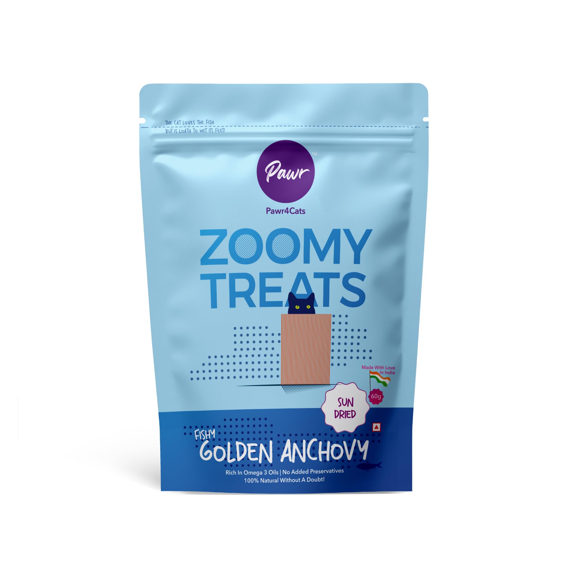 Pawr4cats | Zoomy Cat Treats | Sun-Dried Golden Anchovy Fish | 60 Gram | 100% Natural Cat Treats (B0CT3J8CK1) Amazon Price History, Amazon Price Tracker