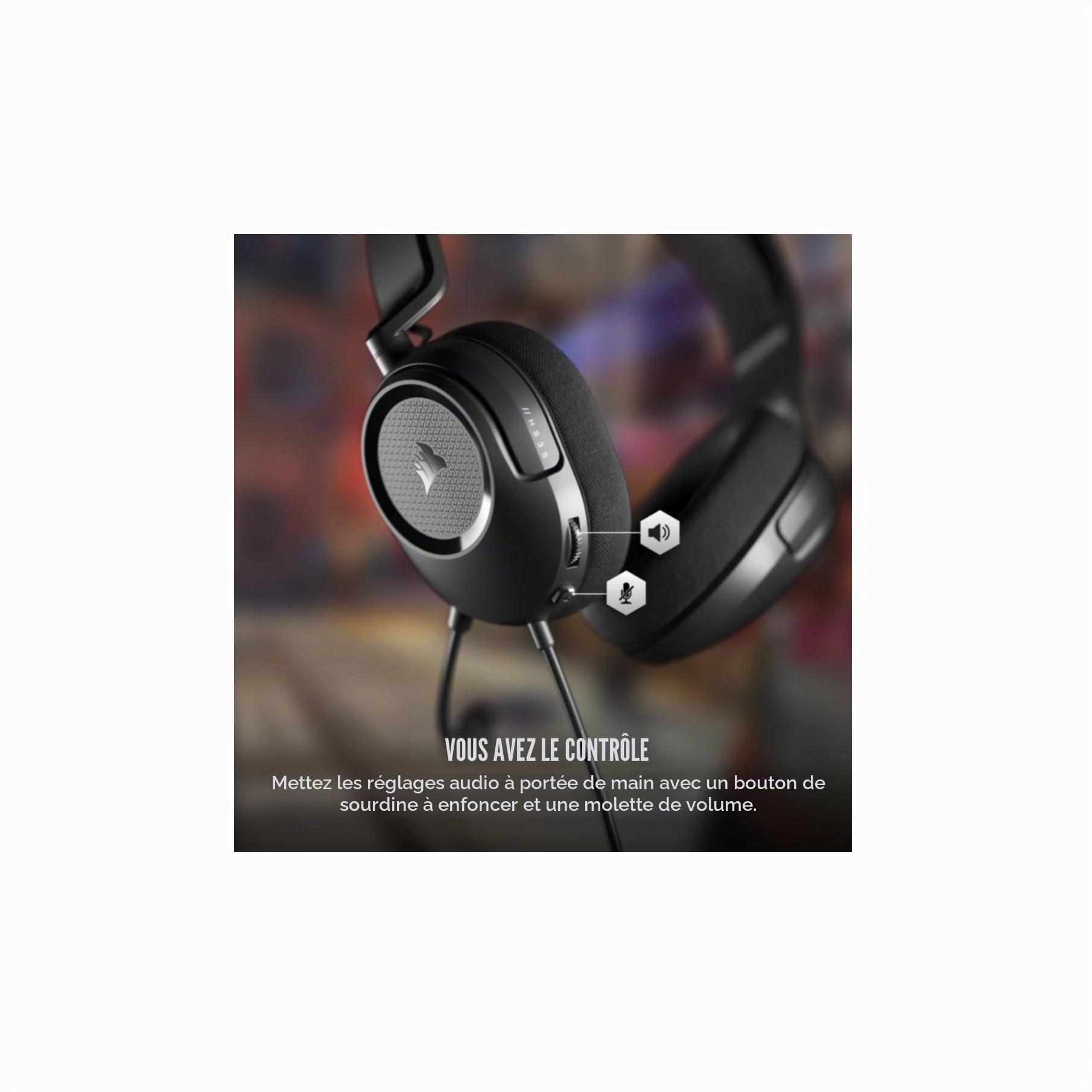 Corsair Casque Gaming Filaire HS35 Surround v2 Multi Plateforme Carbone