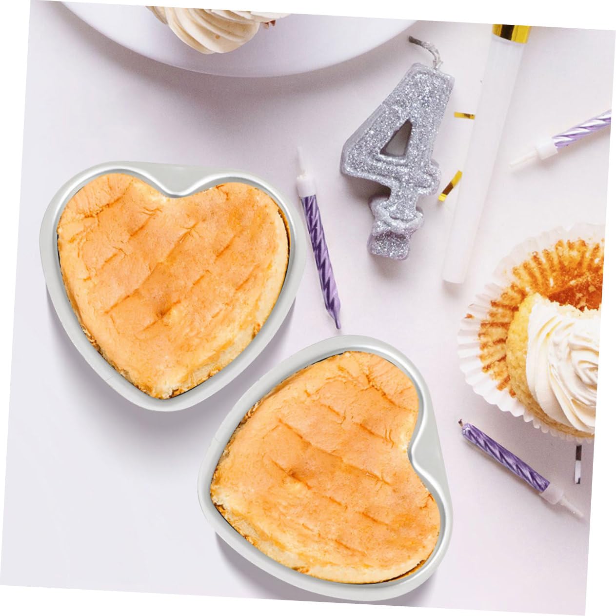 IMIKEYA 5 Pièces Moule À Gâteau En Forme De Coeur Moules À Pâtisserie Plats De Cuisson Pour Four Poêle À Griller Plat À Rôtir Moule À Gâteau Amovible Moule À Gâteau En Forme De Coeur