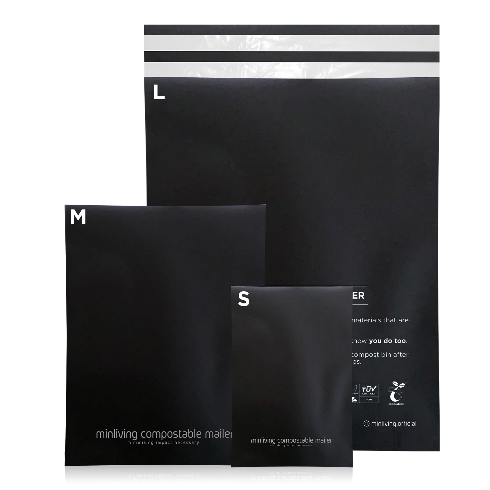 100% compostabile biodegradabile spedizioni postali (20 pezzi 15,2 x 22,9 cm, 20 pezzi 25,4 x 33 cm, 20 buste da 37,8 x 48,3 cm), buste per imballaggio ecologiche