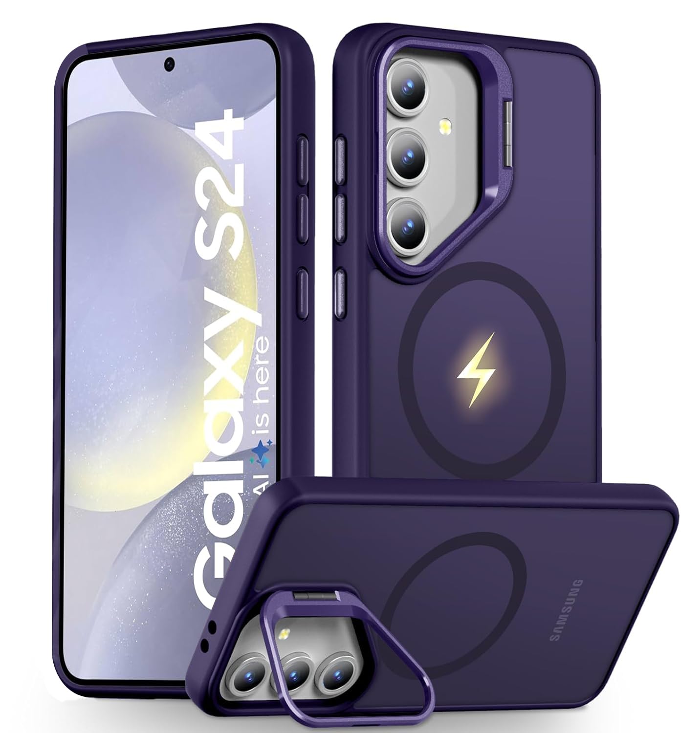 DIZORO Polycarbonate Samsung Galaxy S25 FE Case Compatible with Mag Safe & Wireless Charging,with Camera Stand,Military Grade Drop Tested,Translucent Hard Back Soft Edge Back Cover (Black) — Amazon image 16