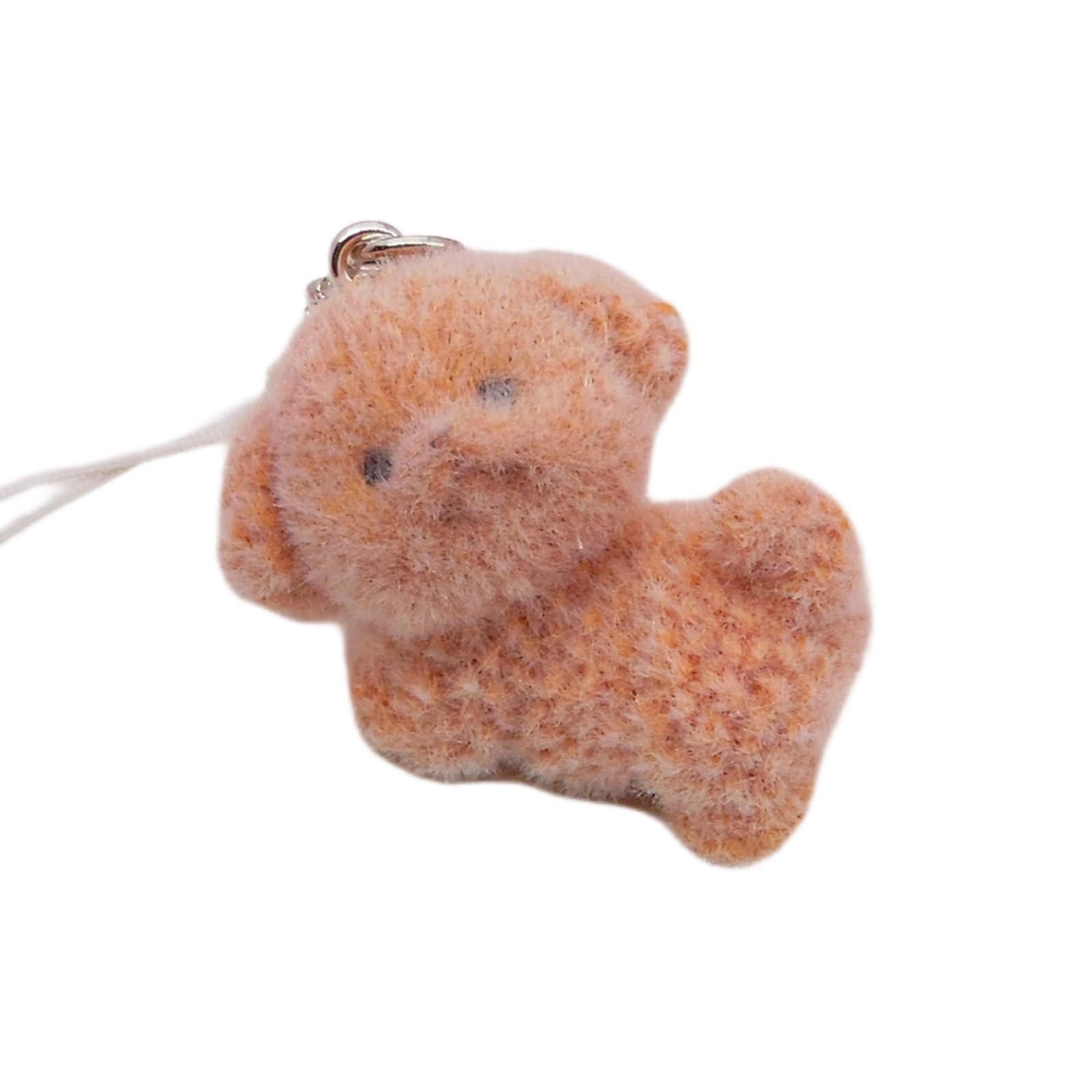 Maxtonser Adorable Resin Flocking Animal Keychain Soft Plush Charm Animal Keychain Decoration For Keys Bags Gifts