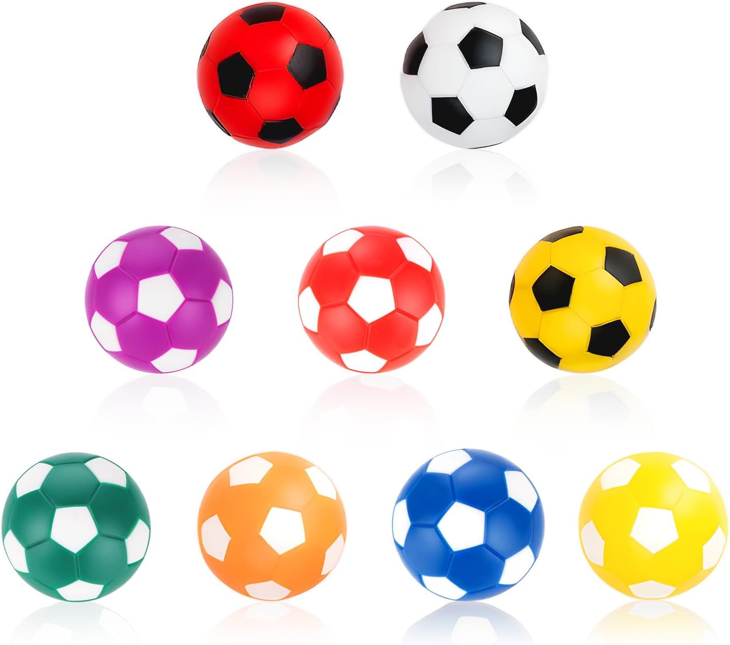 9 Pack Foosball Table Balls Sets, 36mm Mini Table Soccer Balls for Foosball Tabletop Game Foosball Accessory Replacements, Multicolor World Cup Foosball/Gifts