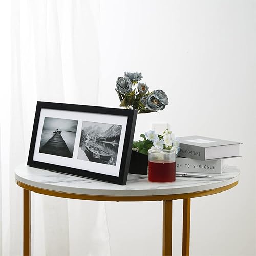 Vista 8 de Marco de fotos para collage de fotos, marco de pared de madera negra (5 x 7 pulgadas, mate, 2 aperturas)