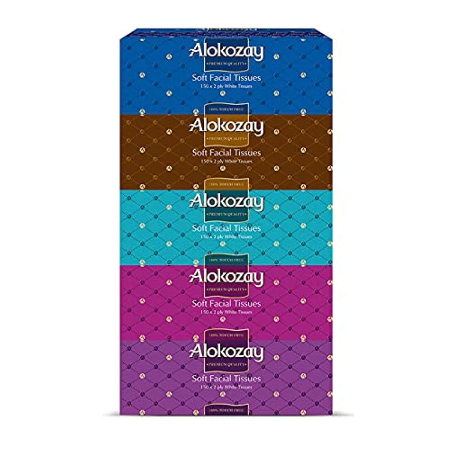 Soft Facial Tissues, 150 Sheets x 2 Ply White Tissues, Pack Of 30 Boxes