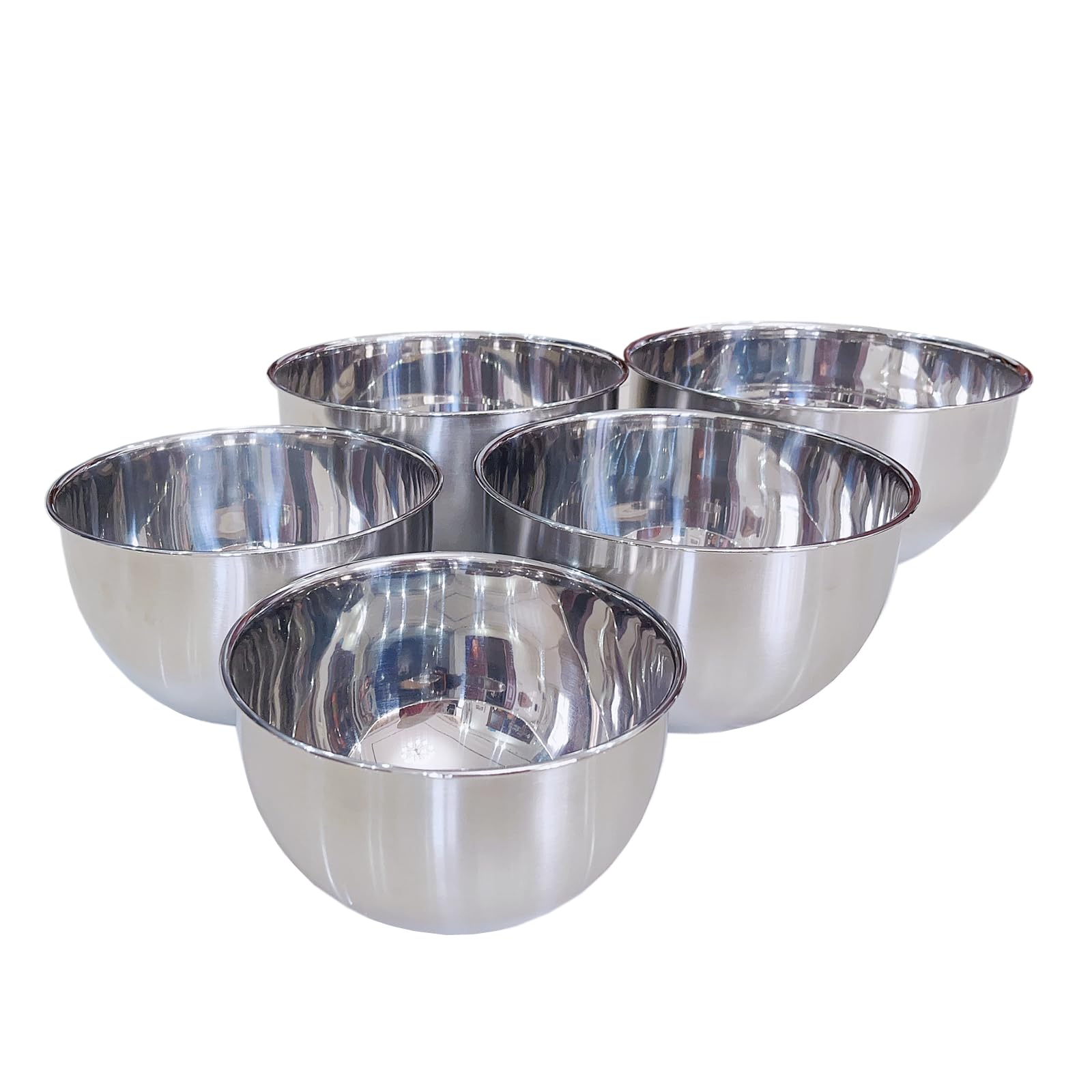 KAITAK Juego de 6 cuencos profesionales profundos de acero inoxidable para mezclar ensaladas para servir mezclar, cocinar y hornear
