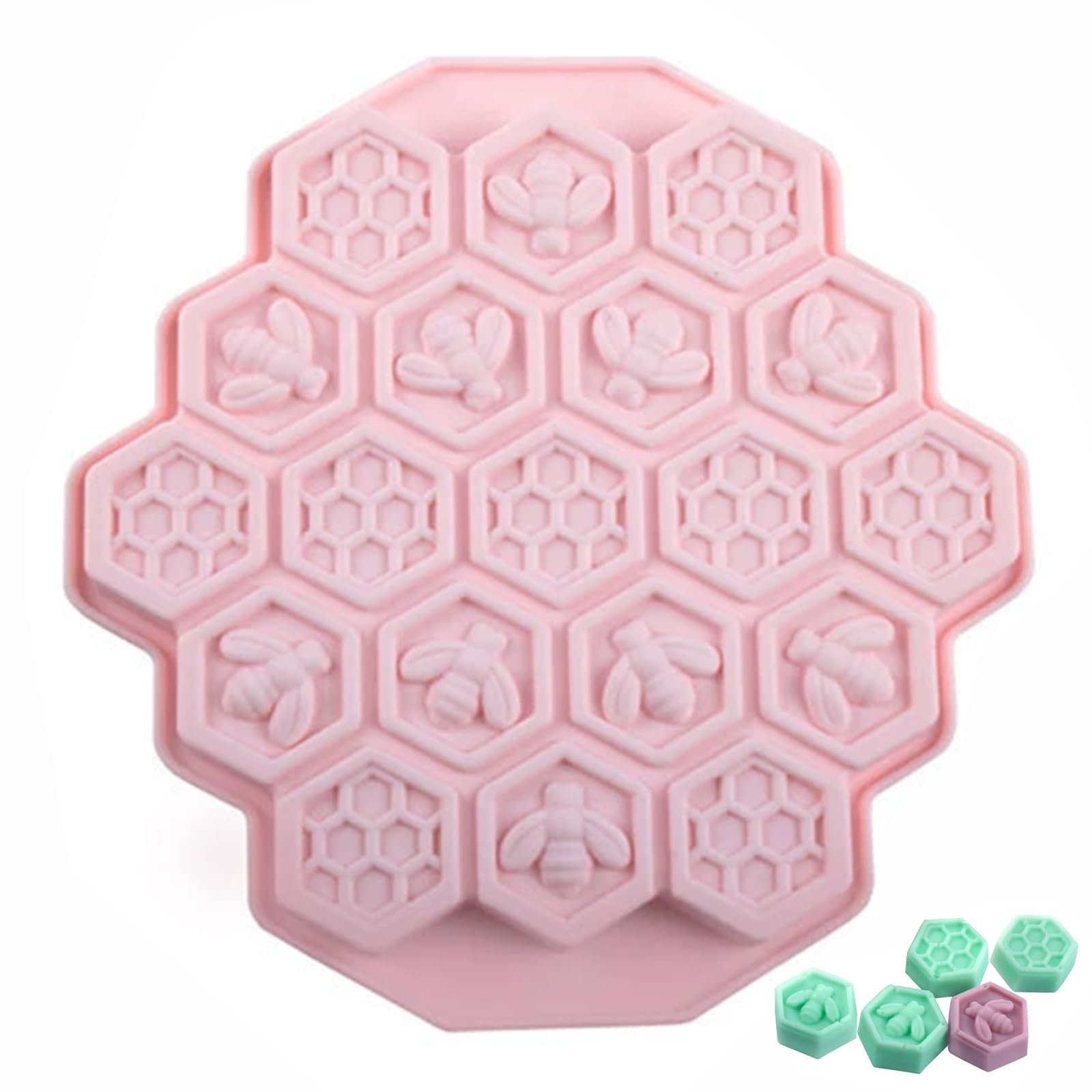 19 Cavity 3D Bee Honeycomb Silicone Moulds for Chocolate Wax Melts Baking