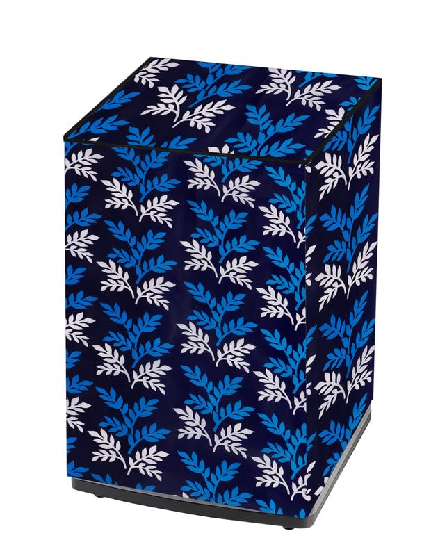Image of Fully Automatic Top Load Washing Machine Cover Suitable For Samsung, Lg, Godrej, Whirlpool 6.5Kg, 7Kg, 7.5Kg, 8Kg, 9Kg, 10Kg, 11Kg ( 58Dx60Wx94H ), Waterproof Cover, Blue Leaf.