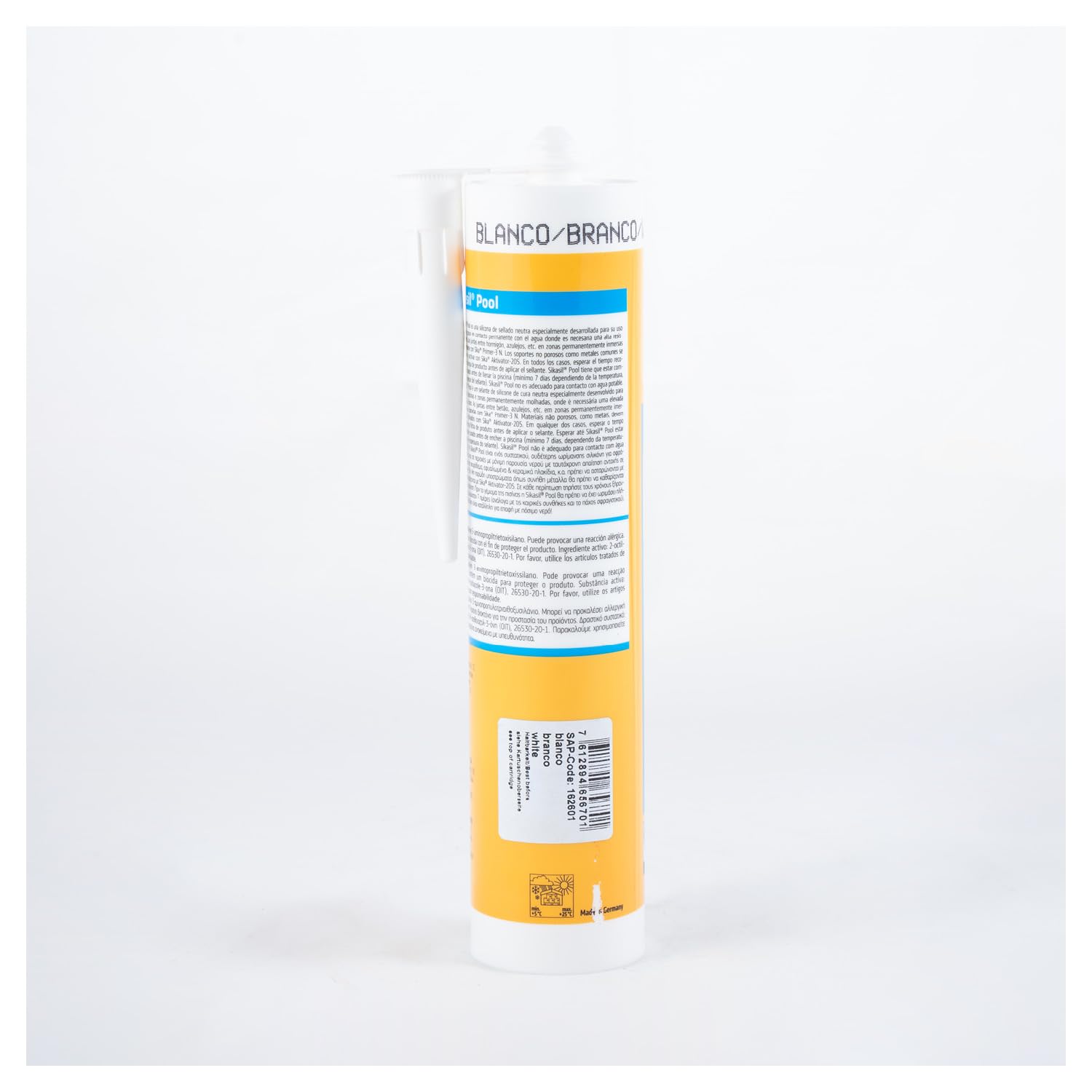 SIKA - Sellador de Silicona neutra para juntas en piscinas - Sikasil Pool - Gris - Alta resistencia al cloro y antifungicida - 300ml