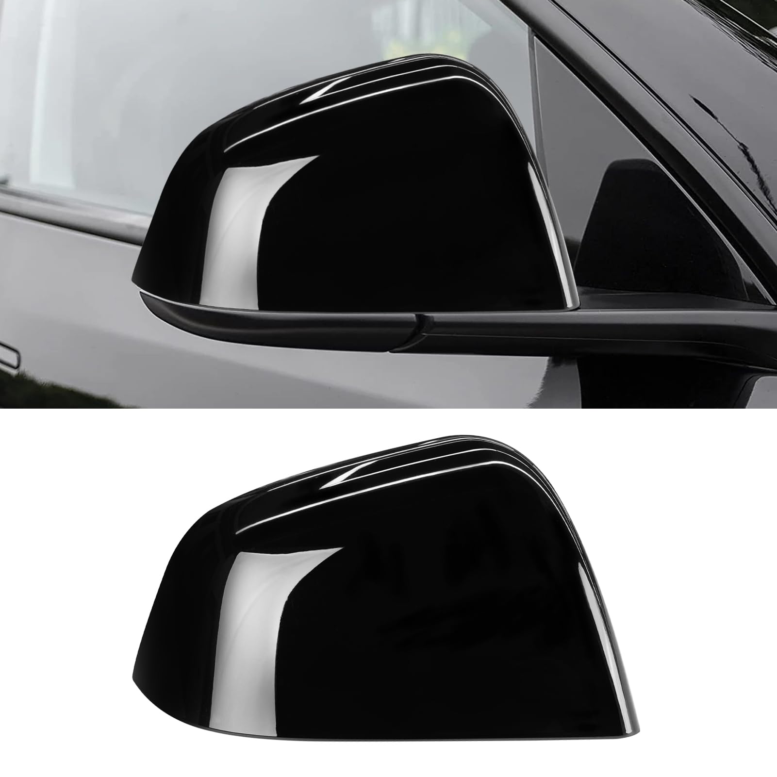 TTCR-II Copertura Specchietti Compatibile con Tesla Model Y Calotte Specchietti Lato Passeggero 2020 2021 2022 2023 2024 Tappi Specchietti per Model Y Accessori （Nero-Destra）
