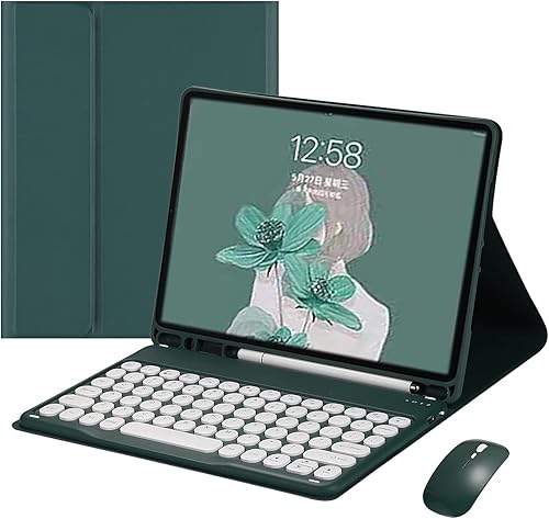 Miniatura 15 de Funda con teclado para iPad Pro 11 de 4ª generación 2022 con mouse, iPad Pro de 11 pulgadas, 3ª y 2ª generación, tecla redonda retro, teclado