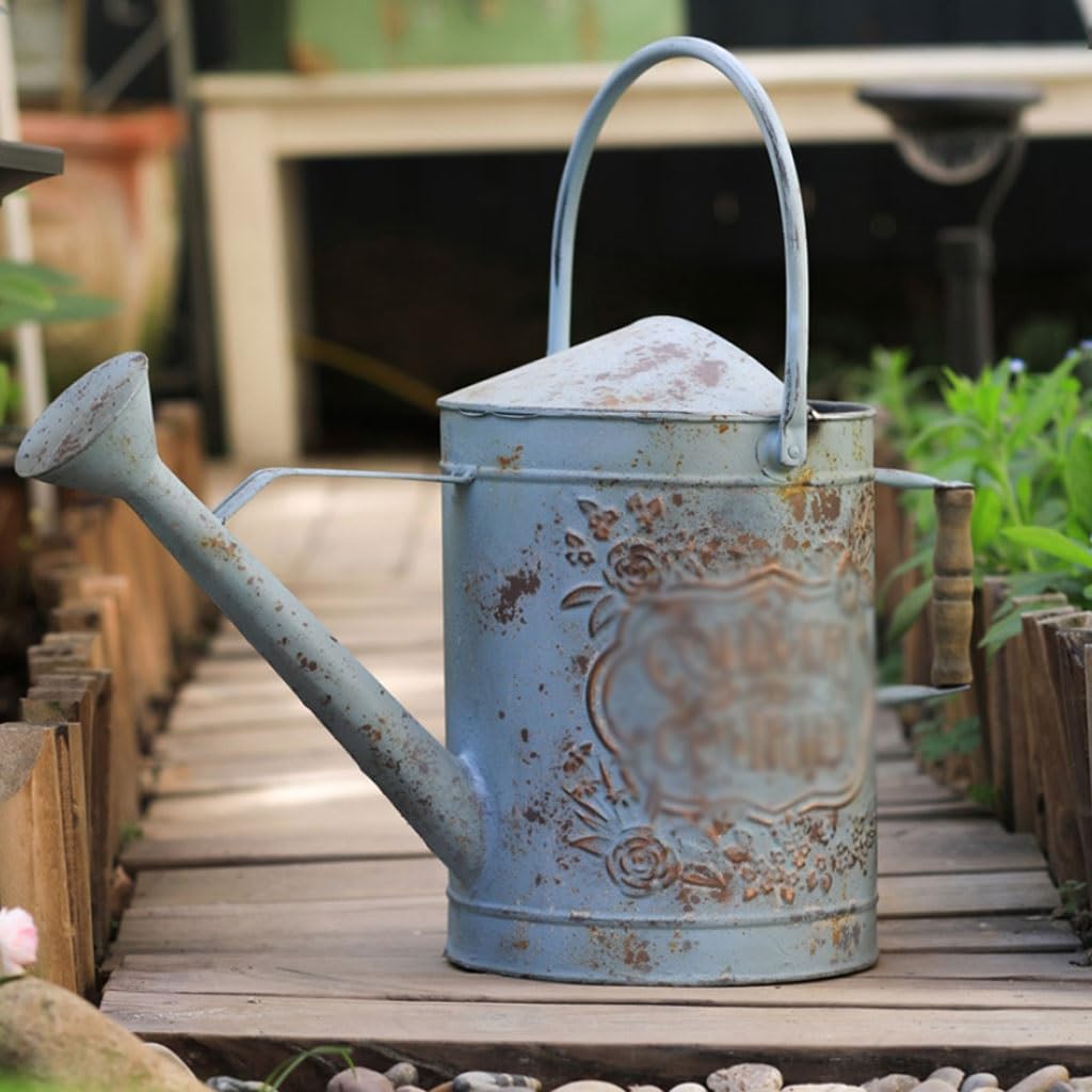 Gießkannen 7,5 l Retro-Gießkanne aus Metall, Sprinkler im Landhausstil mit Sprühdüse for schnelles und einfaches Pflanzen, Bewässerung 253,6 oz
