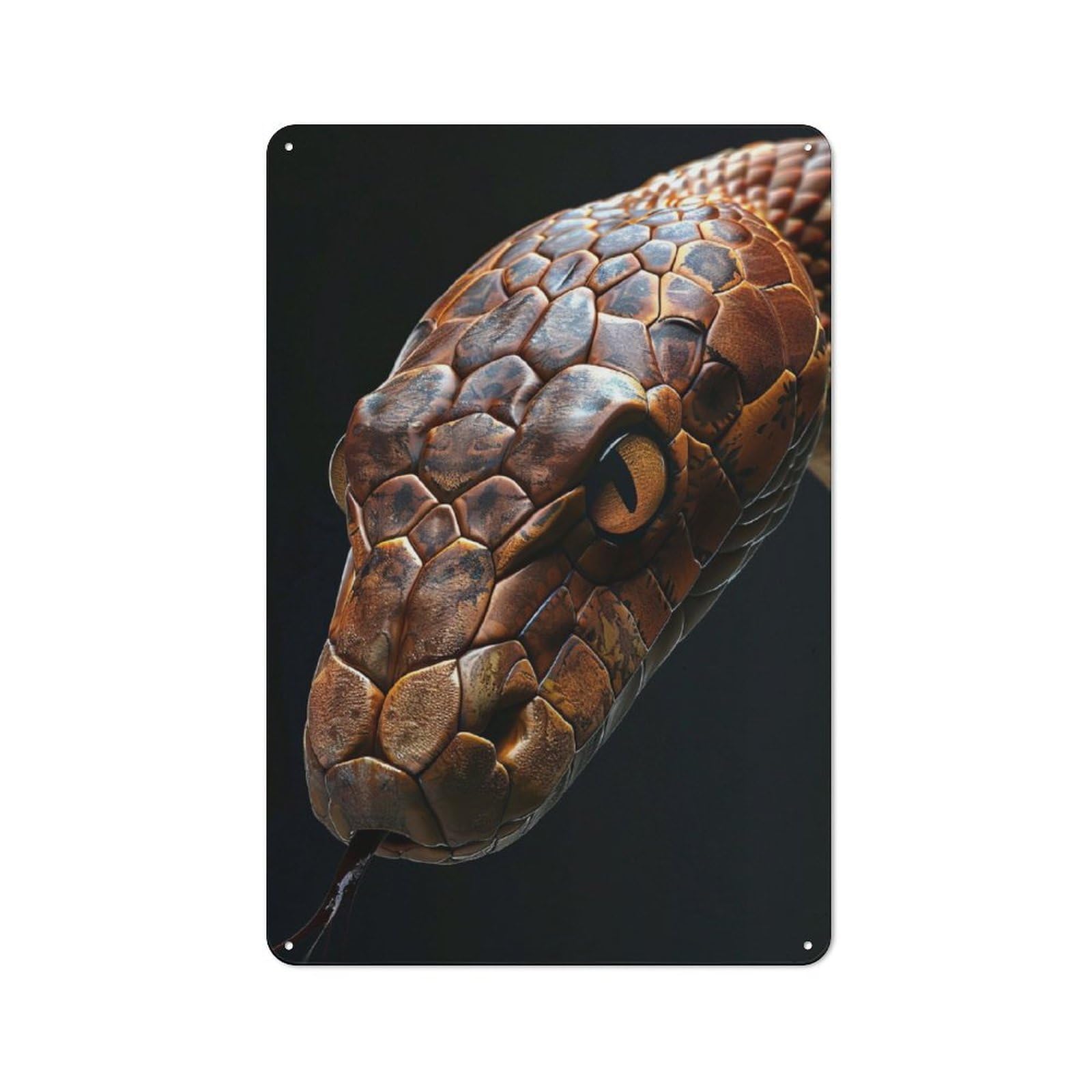 Snake Industrial Metal Wall Decor 30x20cm, Metal Wall Sign for Tool Room, Garage, Studio Or Home Bar