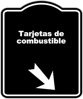Tarjetas de combustible Spanish Black Sign Arrow Down Right Aluminum Composite Sign 8.5 x 10 inches
