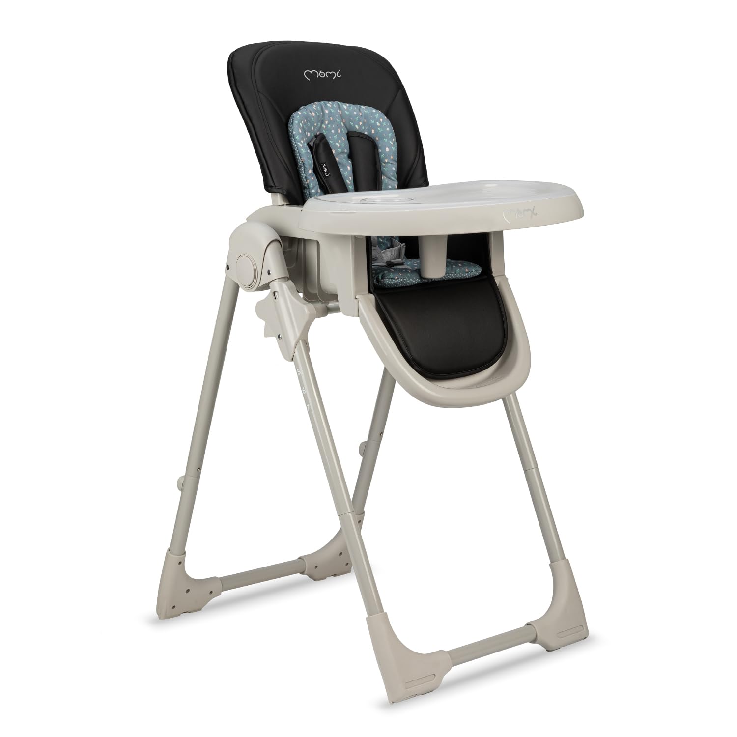 Trona MoMi GOJO para bebés y niños de 6 a 36 meses (máx. 15 kg de peso corporal), plegable, cinturón de seguridad de 5 puntos, con bandeja y ruedas.
