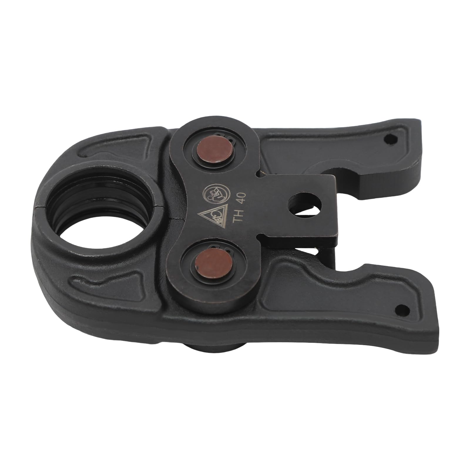 Mordaza de presión TH40, mordaza de presión de 4 cm de diámetro, resistente a la rotura y a los golpes, forma compacta, ligera para tubos de aluminio y plástico, tubos PEX, tubo PB (negro)