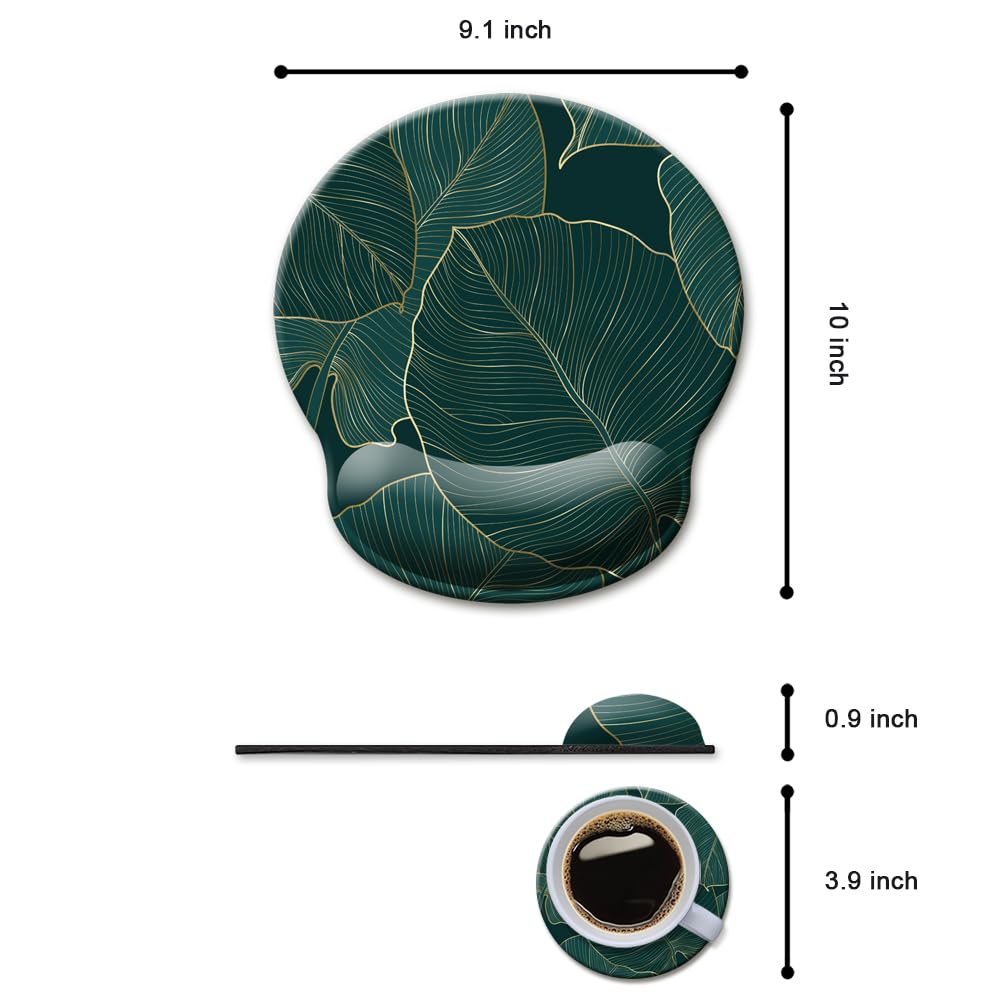 HOPONY Gel-Mauspad Mit Handgelenkauflage – Ergonomisch, Rutschfest, 22,9 X 25,4 Cm, Winterwald-Design