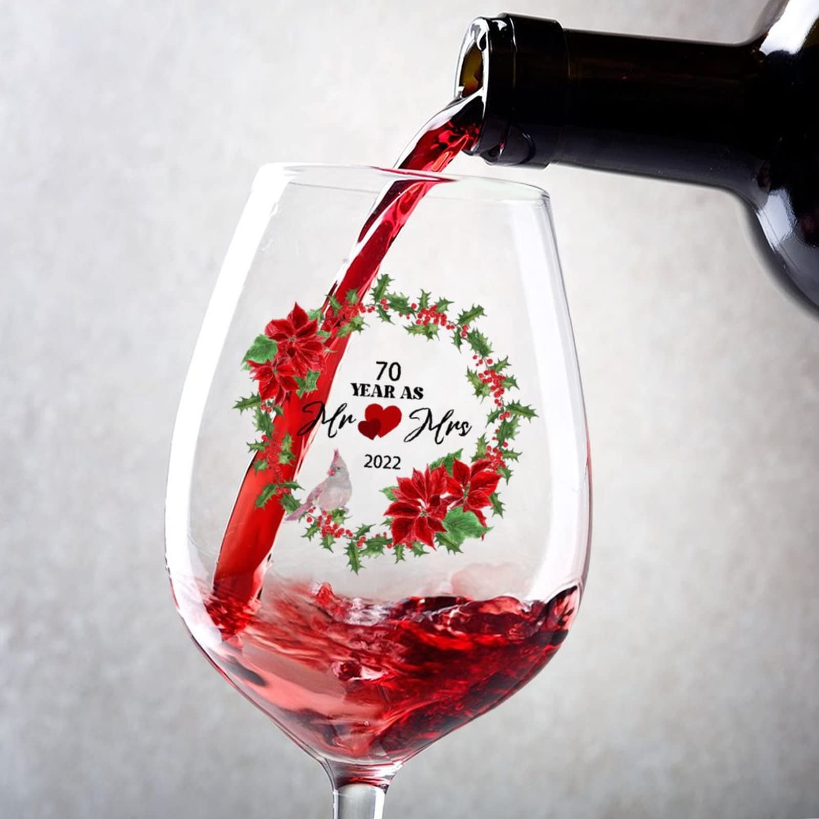 Verres à vin personnalisés gravure haute précision pour anniversaire