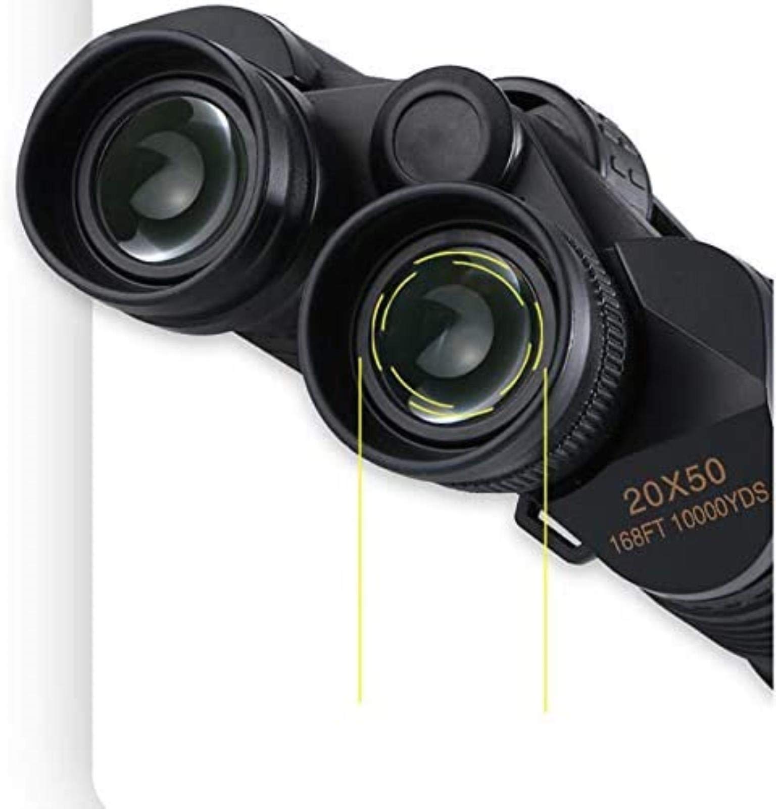 Telescopio portátil Alta Potencia, binoculares 20x50 para Exteriores, Impermeables, antivaho, HD, Ligeros, para Acampar y Viajar, con Soporte para teléfono para Interiores y Exteriores.