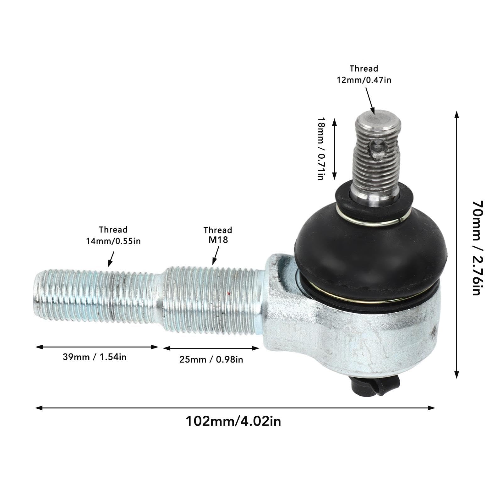 Kit de rotule de Direction en Alliage d'acier, Embout de biellette de Direction Haut M12-M14 M18 for Quad électrique 25 CC 20 CC UTV for Kart