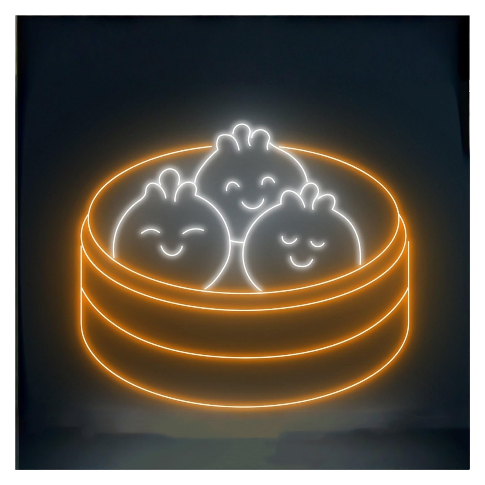 RONGCH Hanging Art Signs Dimsum Neon Sign LED Light Dimmable for Chinese Dumpling Food Restaurant Kitchen Decor 50cm