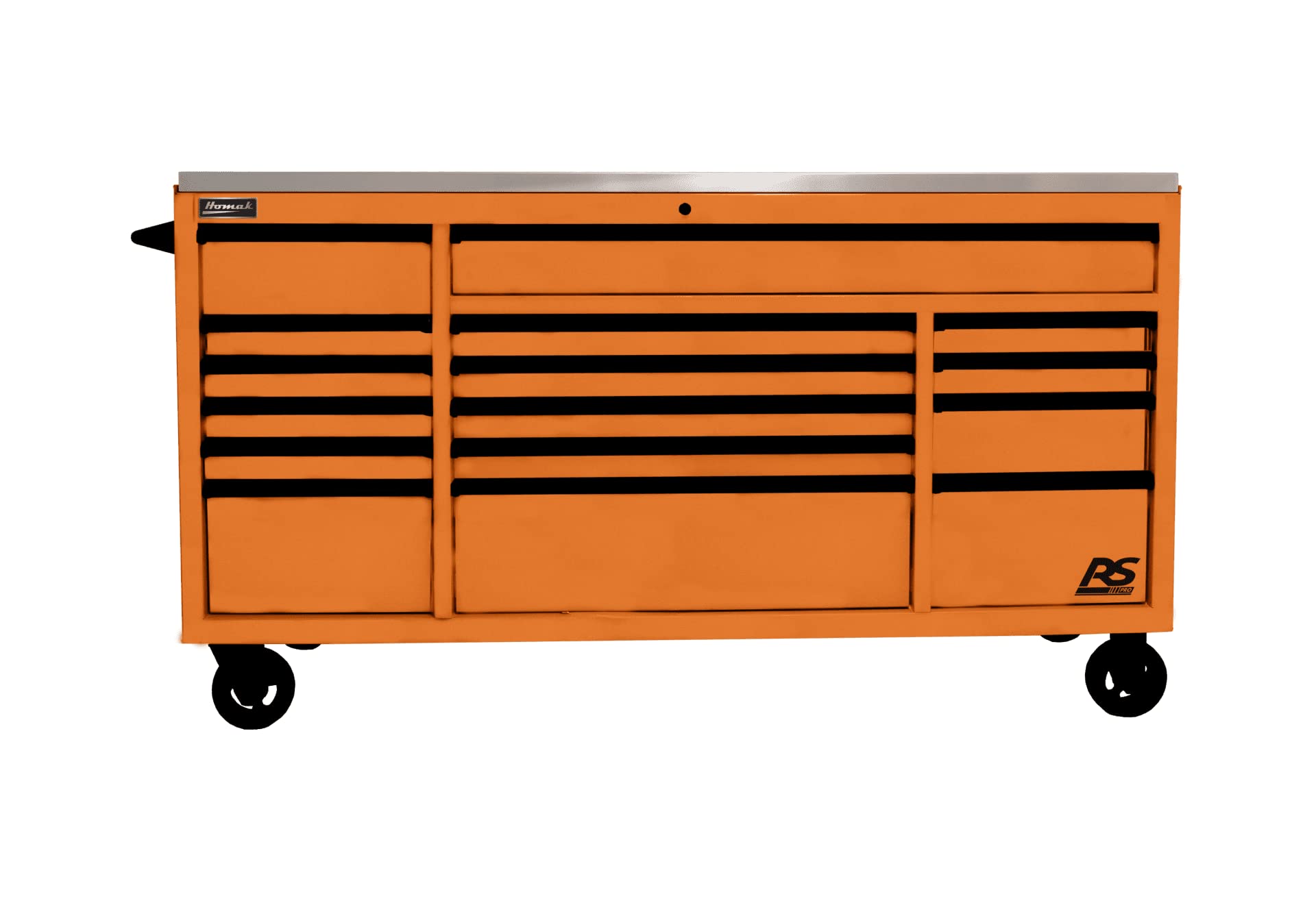 Homak 72” Roller Cabinet w/Stainless Steel Top RS Pro Workstation (Competition Orange)