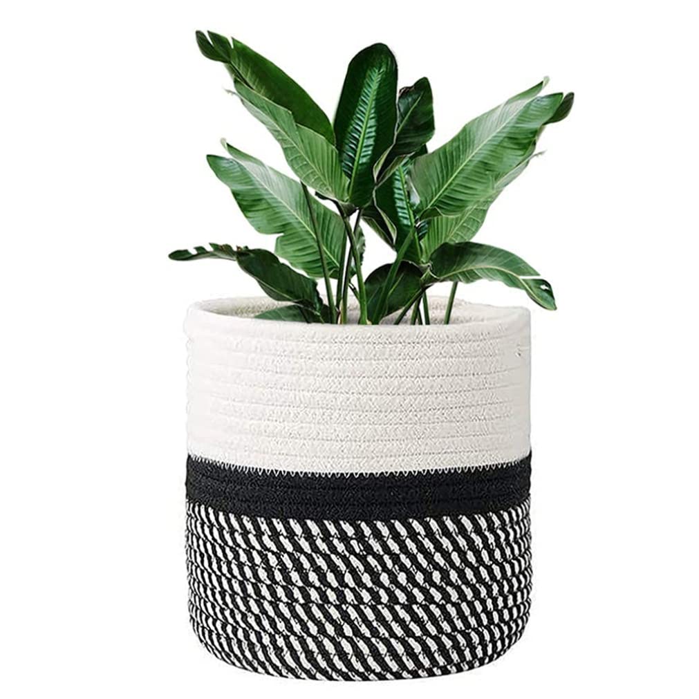 Flower Pots,Cotton Rope Plant Basket with Liner Woven Indoor Plant Pots Storage Basket for Planter Flower Pots 25cm โ image 1