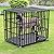 BingoPaw Heavy Duty Dog Crate by Tear Resistant Square Tube, 46inch Indestructible Higher Metal Dog Playpen Military Pet Cage with 2 Prevent Escape Lock