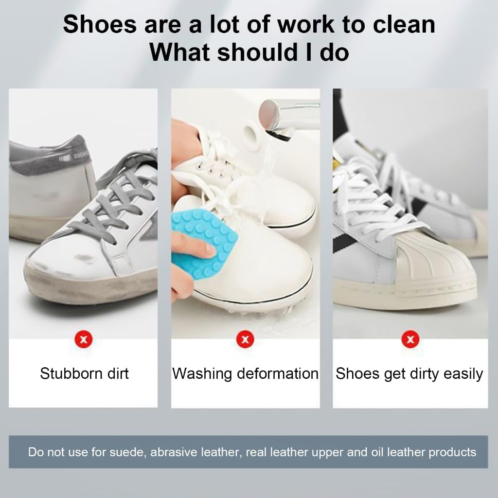White Shoes Cleaner for Sneakers Cleaning Cream for White Shoes with Sponges Household Cleaner Tool for Leather Canvas