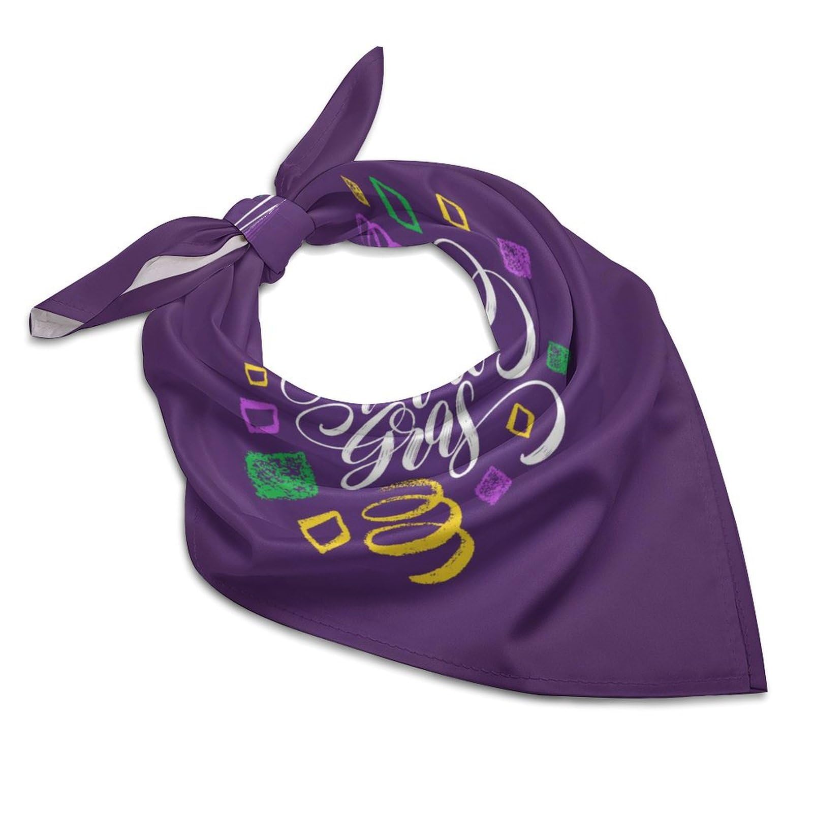 Csemeie Mardi Gras Bandana Hair Scarf Headband Adjustable Neckerchief for Men Women Decor