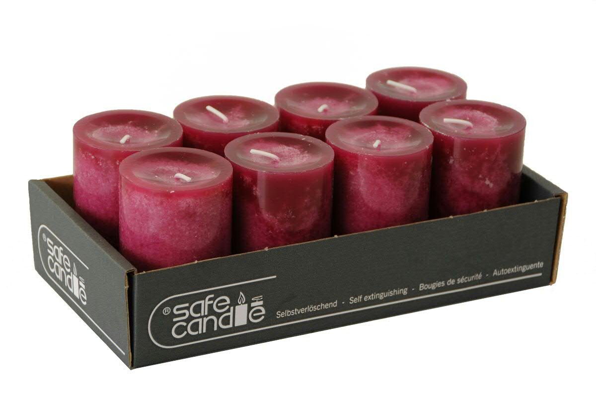 Candele per l'Avvento/candele a colonna/candele (Safe Candle) – Grande scelta – Corona dell'Avvento/ghirlanda di Natale/candele di Natale., Erika, Medium & Schlank: Höhe 9cm / Ø 6cm - 8 Stück