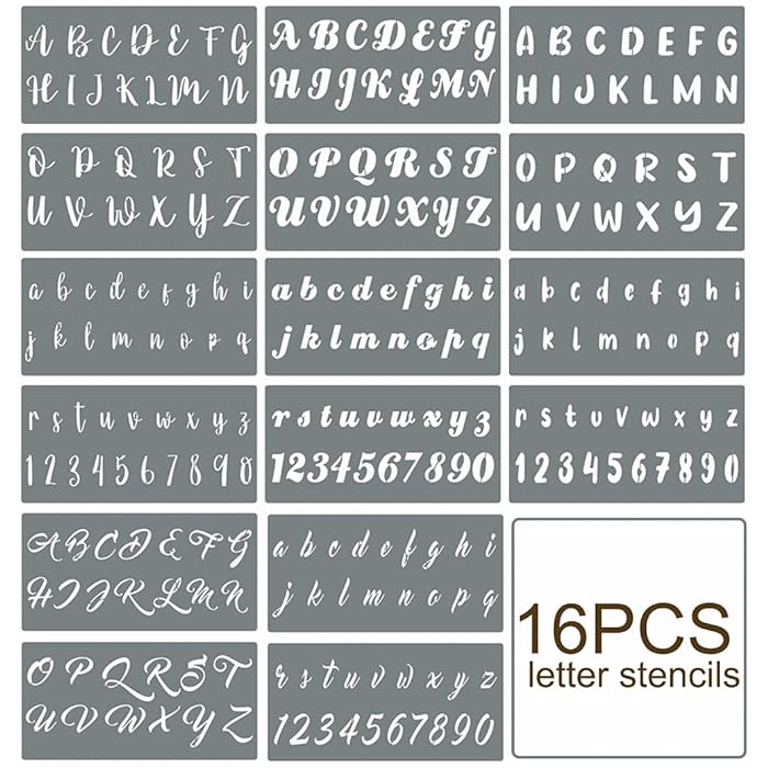 Buy Letter Stencils for Painting 16pcs Alphabet Stencil Letter Number Templates Reusable Plastic