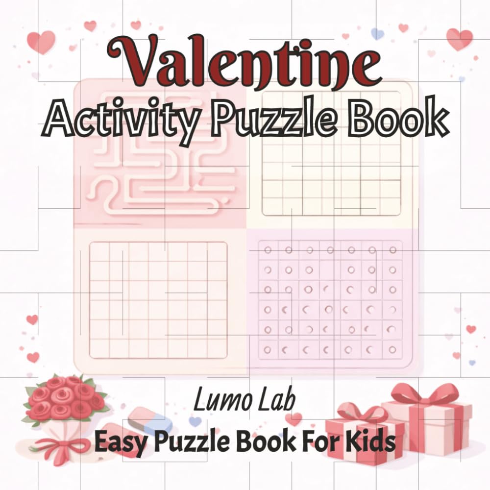Valentine Activity Book for Kids: Mazes, Sudoku, Word Search & Number Search Puzzles (Valentine Puzzle Books for Kids)