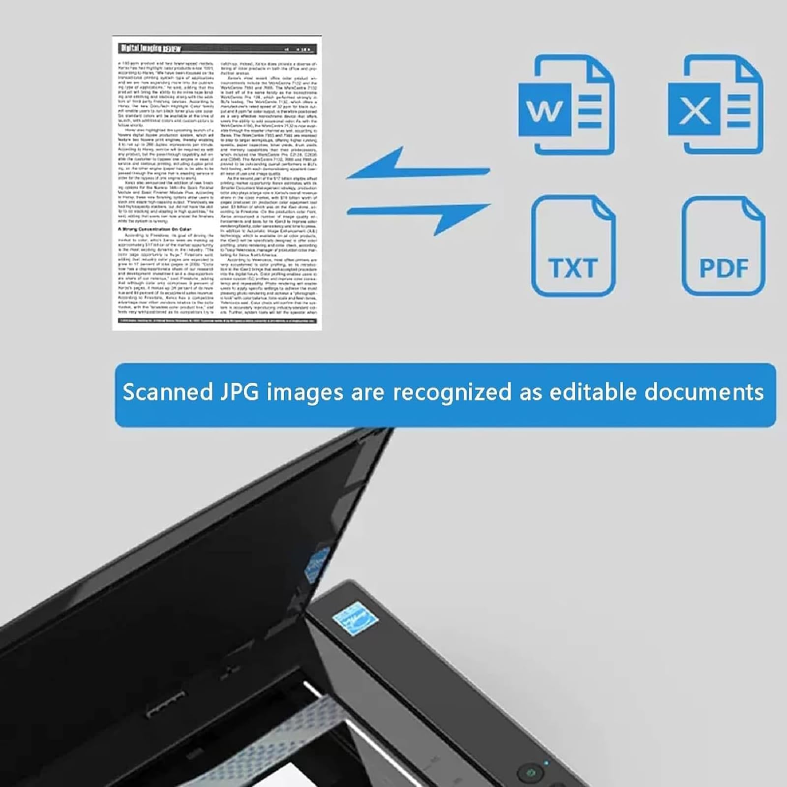 Escáner plano de gran formato, escáner de documentos y libros de fotos, escaneo a PDF/correo electrónico/impresión, 4 segundos por página, 2400 ppp, para la escuela