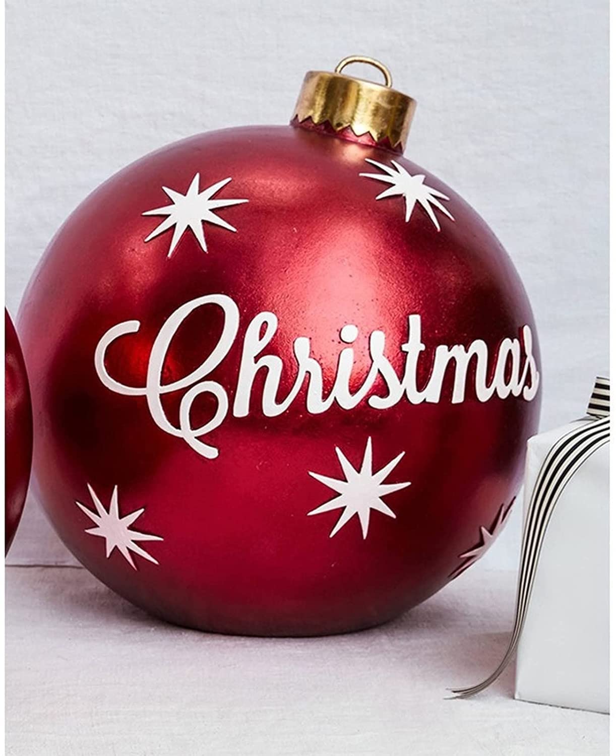 2 Bolas Inflables Gigantes De Navidad - 60 Cm, Diseños De Trineo Y Santa Claus Con Árbol