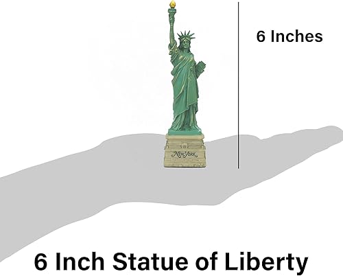Miniatura 2 de Estatua de la Libertad réplica 6 pulgadas Base corta y tinte cobre, recuerdos de la estatua de la libertad, recuerdos de Nueva York