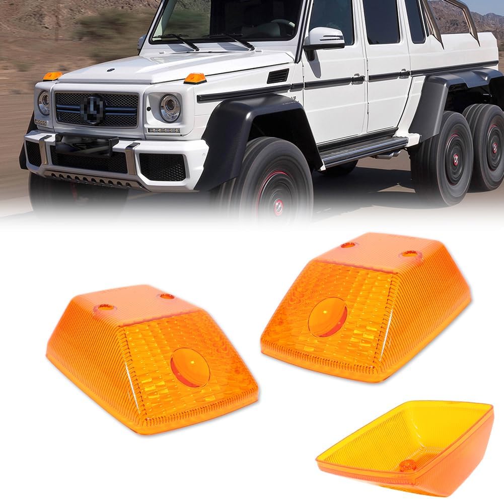 Amber Lens Front Turn Signal Lamp Lenses for 1986-2018 Mercedes W463 G-Class G500 G550 G55 G63 G65