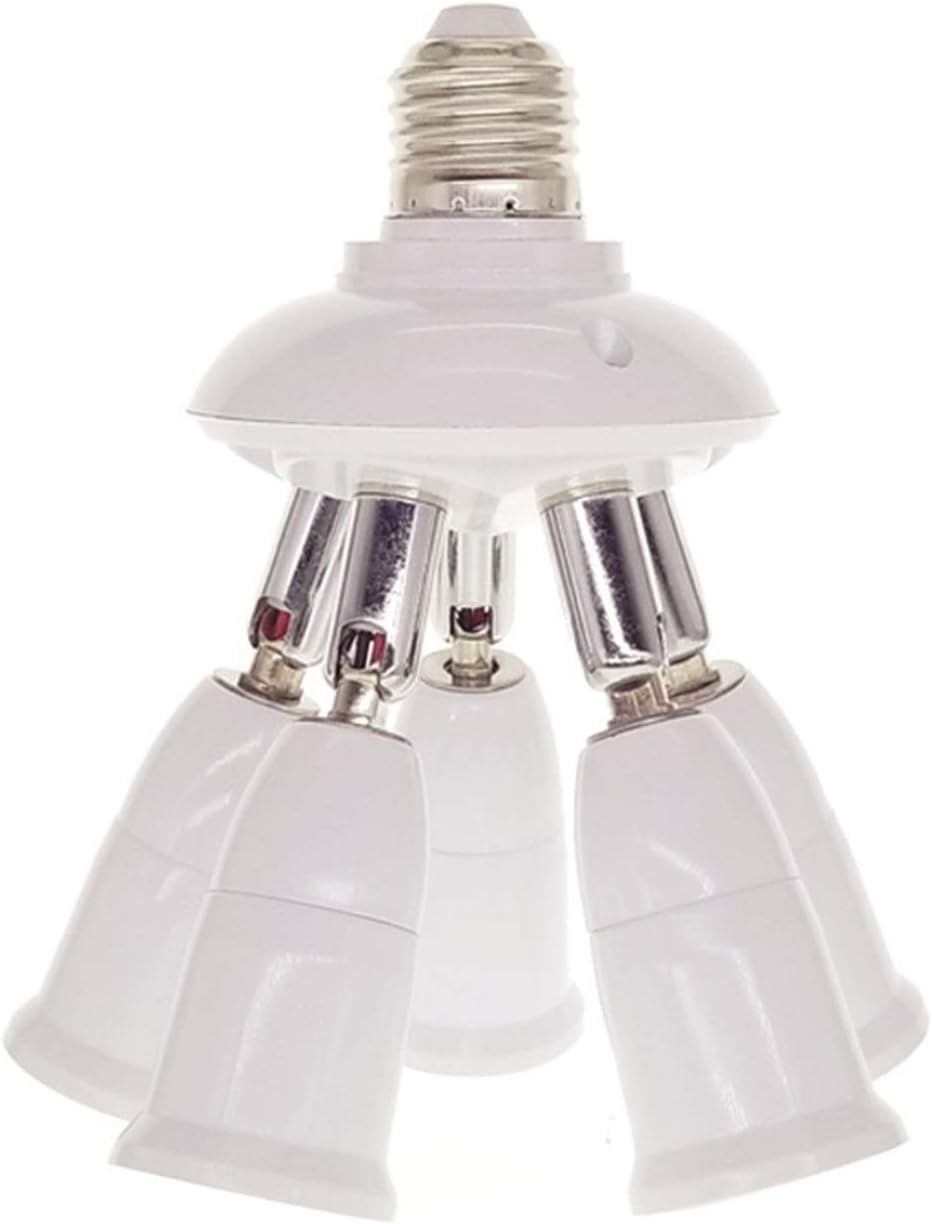 Bulb Base 180 Degree Rotating E27 Lamp Adapter Bracket Socket 110V 220V Adjustable Converter Beam Splitter 3 Inch 1/4 Inch 1/5 Inch Bulb Base Bulb (Base Type : E27, Color : 5 IN 1)
