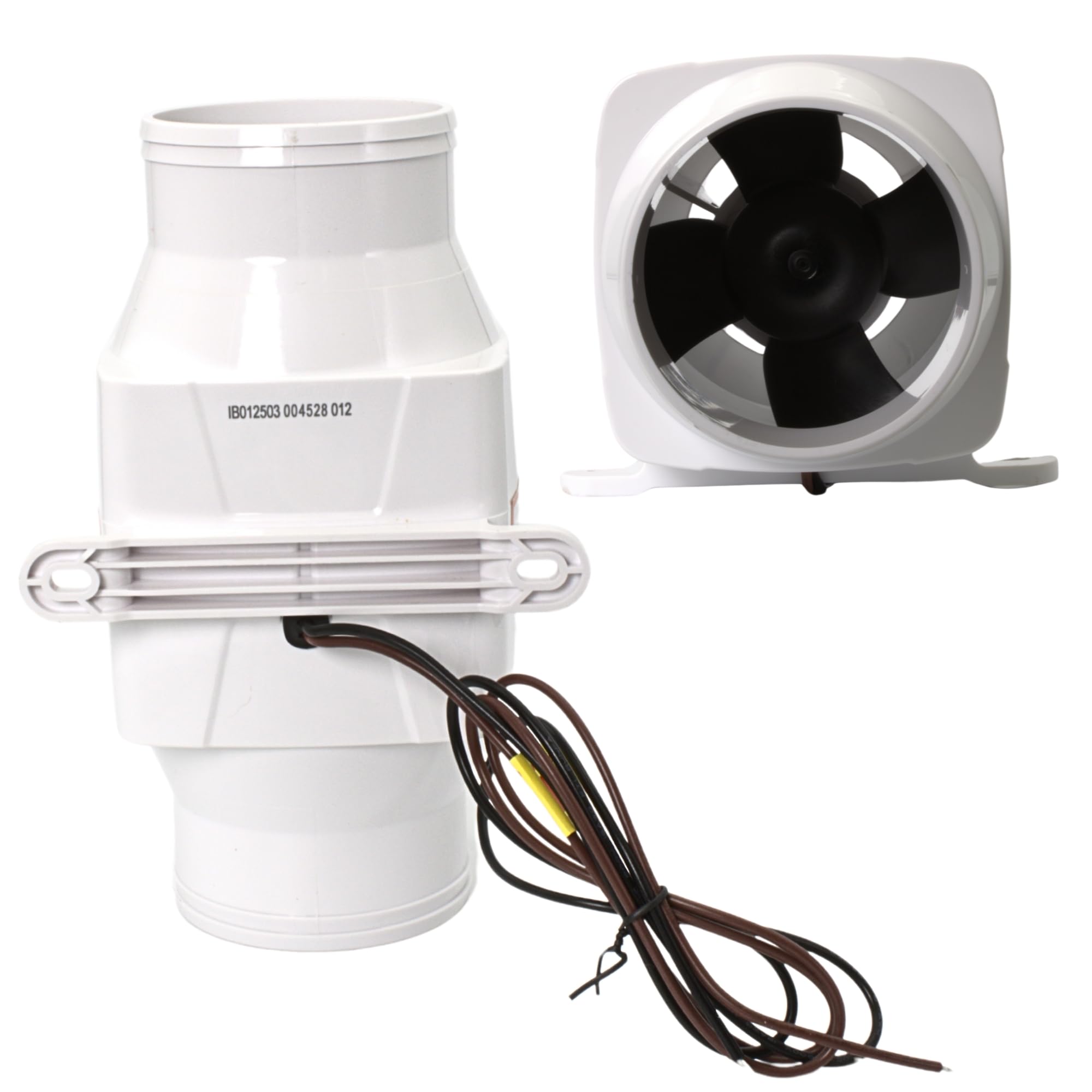 SEAFLO Soffiatore di sentina marina in linea, 3 pollici, 12 V, 130 CFM, barca silenziosa, colore: bianco