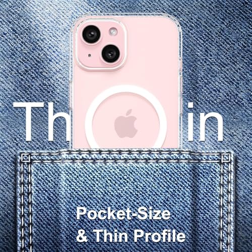 Image of DIZORO Crystal Clear Magnetic Magsafe Compatible with iPhone 15 Case with Anti-Yellow Anti-Scratch Shockproof Transparent Cover