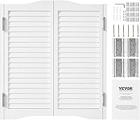 VEVOR 32x36 Inch White Arched Top Double Saloon Swinging Cafe Doors, Premium Pine Wood, Quiet Hinges & Easy Install Kit for Kitchen Bar Hallway