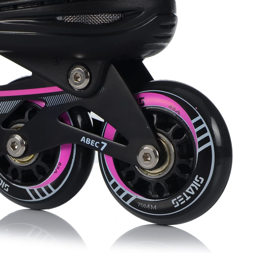 Rollers en ligne 4 en 1 - Patins à glace réglables pour enfants et adultes - Roulements ABEC7 - Tailles 29-43 (L (39-43))
