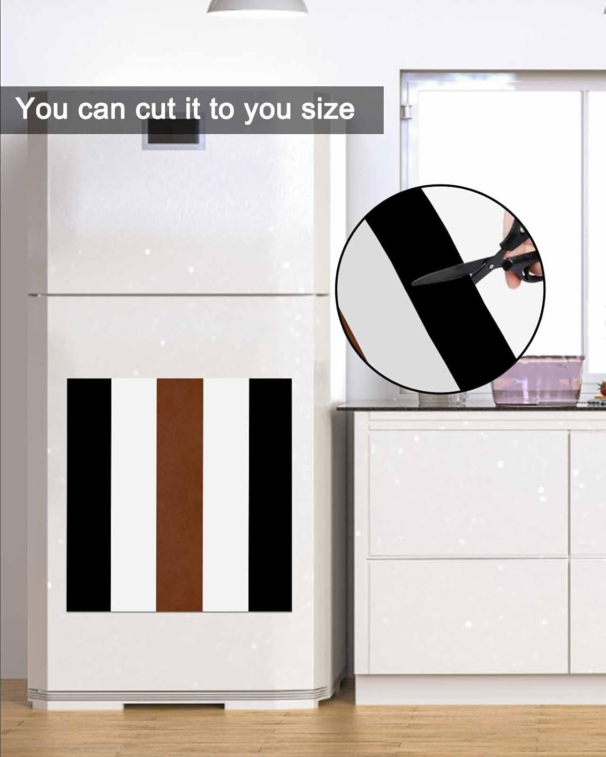Dishwasher Magnetic Cover, Boho Black Brown and White Striped Tribal Farmhouse Style Magnet Dishwasher Door Cover Refrigerator Decal Panel Kitchen Appliances Decor Stickers, Easy Clean, 23" Wx26 H