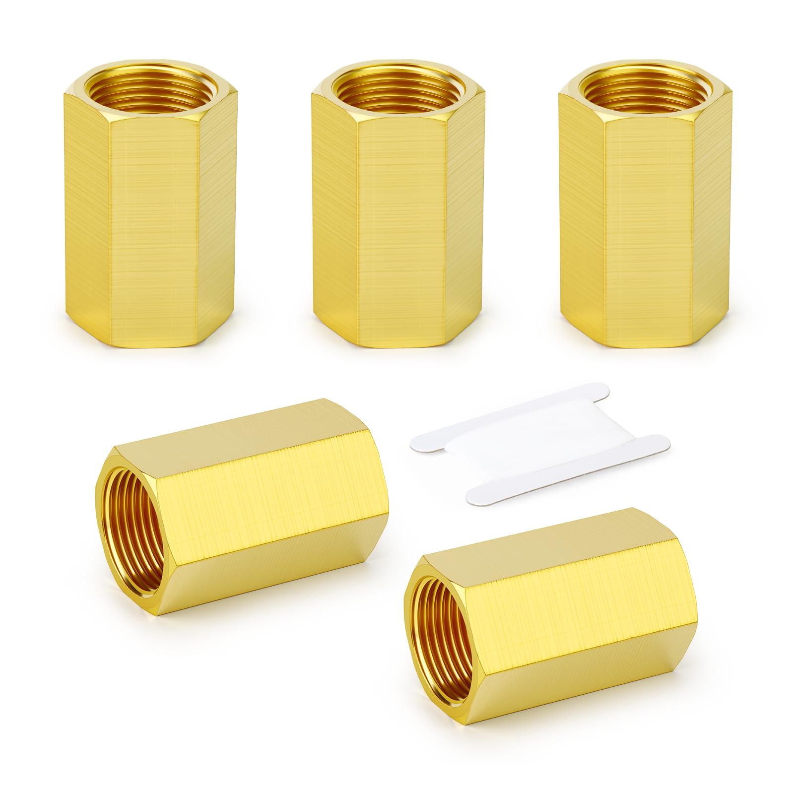 GASHER 5PCS 1/2" FNPT Brass Long Nipple 2" Length Pipe Fitting
