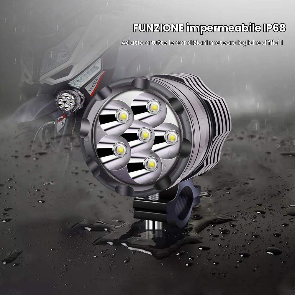 Fari LED per Moto 12V 24V, 2PCS Luci di Guida A Led Ausiliari Bianche Con Interruttore Impermeabile per ATV SUV Camion Auto Barca