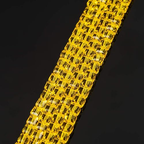 Miniatura 4 de 1 hebra checa cubo facetado de cristal suelto espaciador cuentas 0.236 in (0.24 pulgadas) amarillo topacio (95-100 piezas) para suministros de