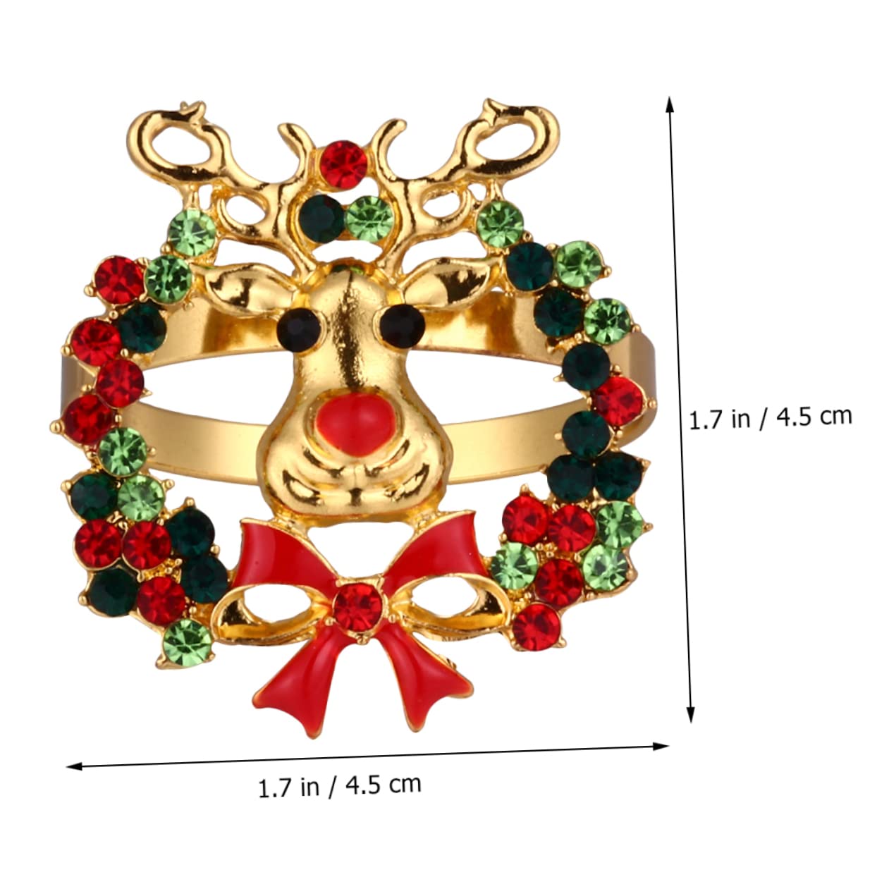 OUNONA 12stücke Teiliges Weihnachtsserviettenringe Aus Legierung Elegante Tischdekoration Für Festlichkeiten Für Weihnachten Hochzeiten Und Partys Rot Und Grün