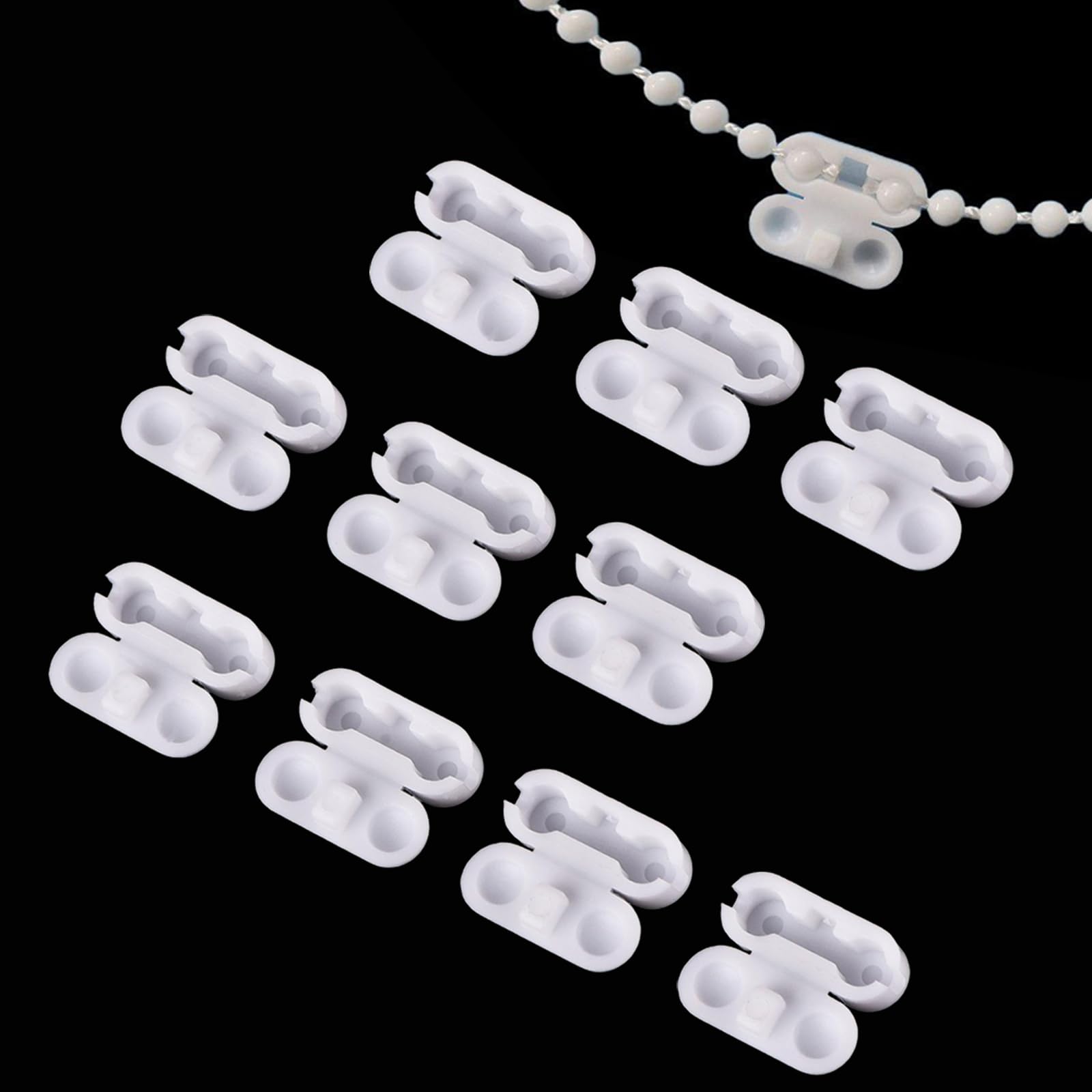 Heizhu White 10 Pcs Roller Blind Chain Connectors, Roller Blind Chain Connectors,Blind Cord Safety Device,Fits 4.5Mm Roller, Roman And Vertical Blinds
