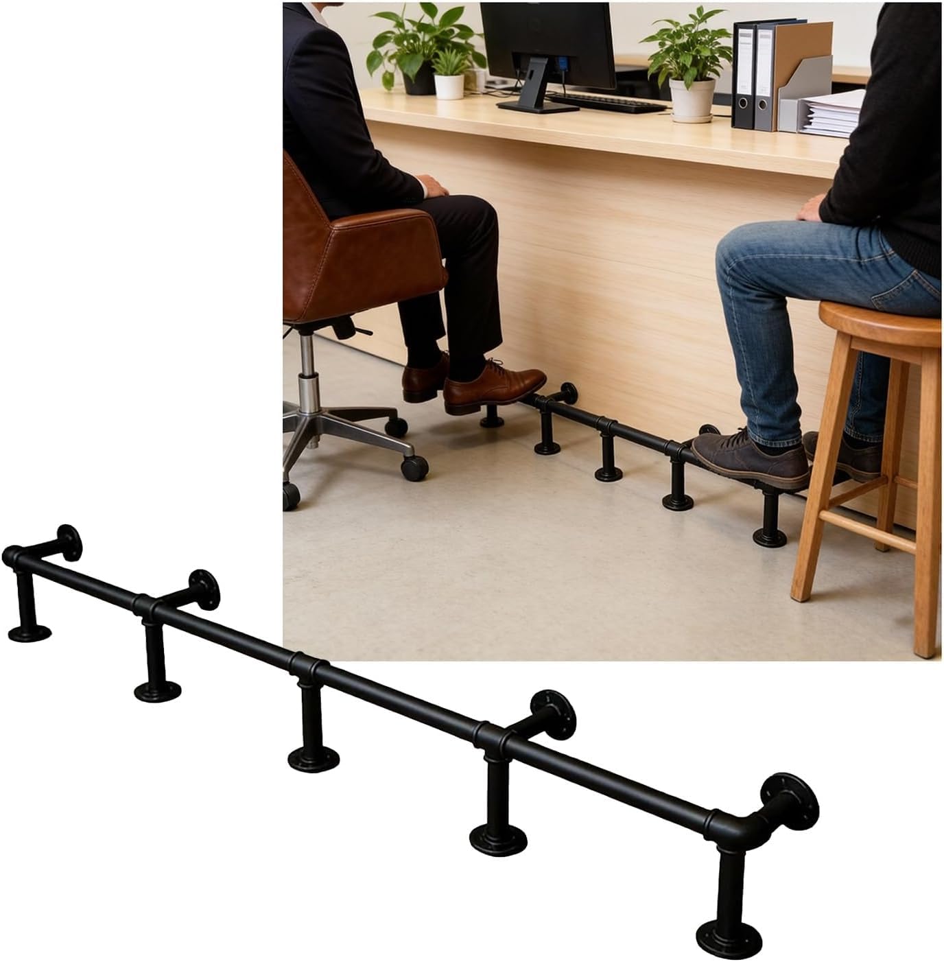 LXXW Bar Foot Rail 3.28~13.12ft Bar Foot Rail Heavy Duty Railings Wall Mounted, for Restaurant Kitchen Library Counter(Gold,2.5M/8.20FT)